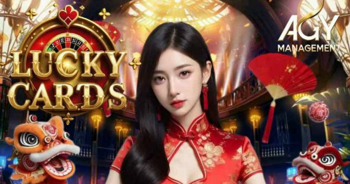 Main banner showing LuckyCards Casino with card games and GCash payout message